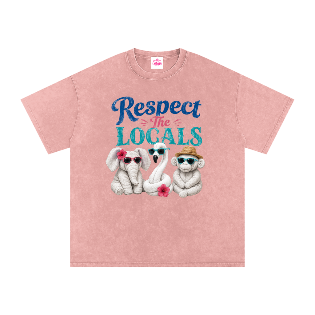 Respect The Locals Snow Washed Oversized Cotton T-Shirt