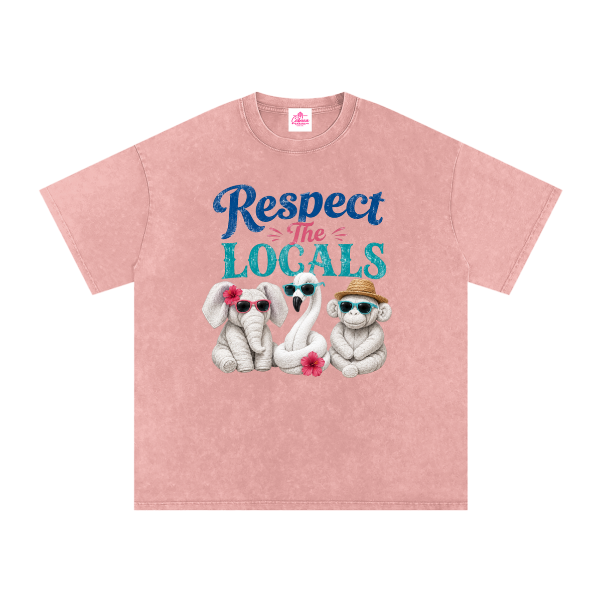 Respect The Locals Snow Washed Oversized Cotton T-Shirt