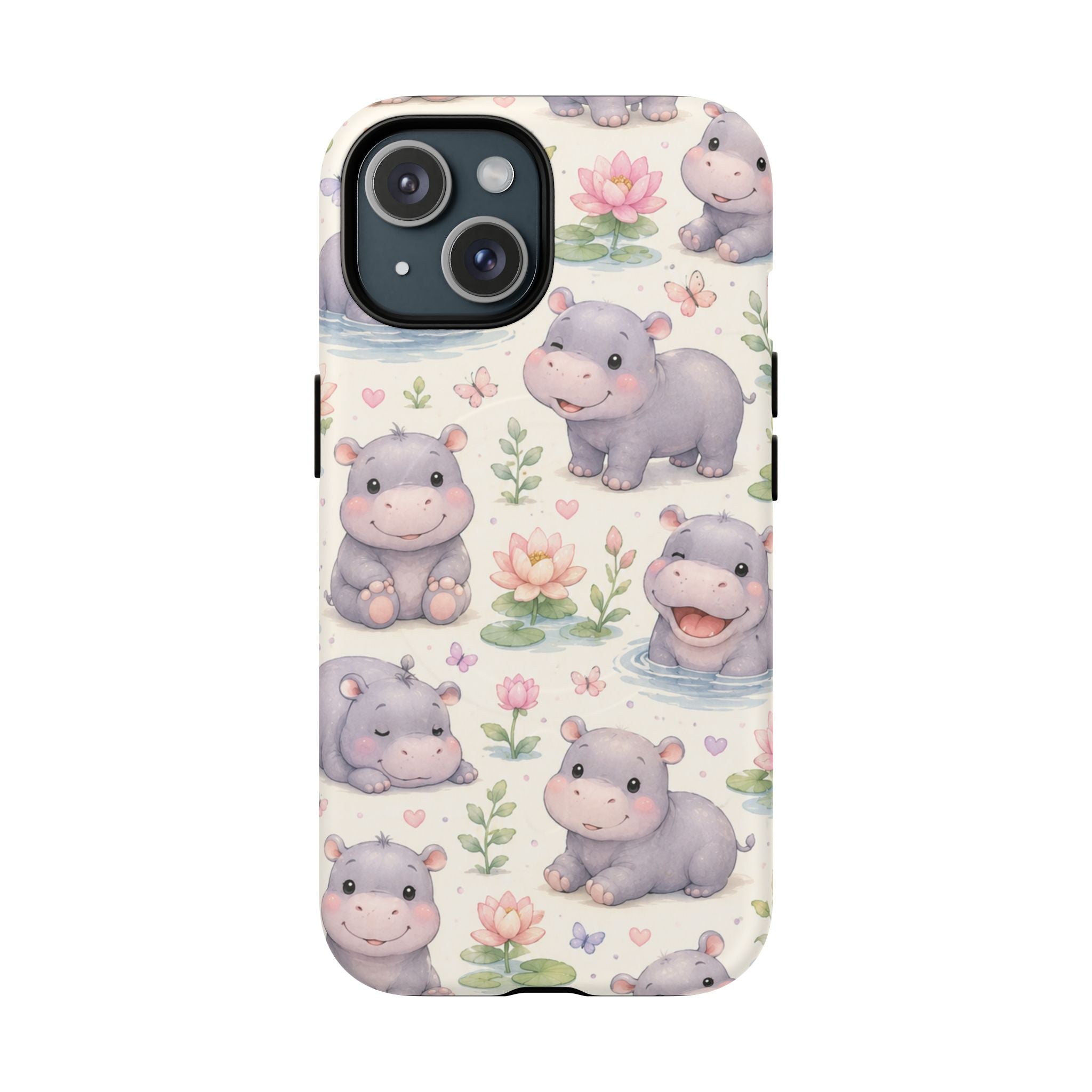 Hippo in Paradise- Tough Magnetic Phone Case