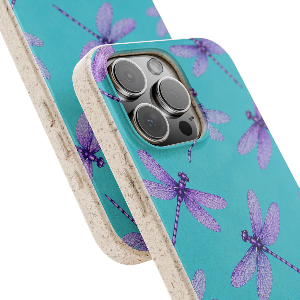 Turquoise Dragonfly Dreams — Eco-Friendly Biodegradable Phone Case