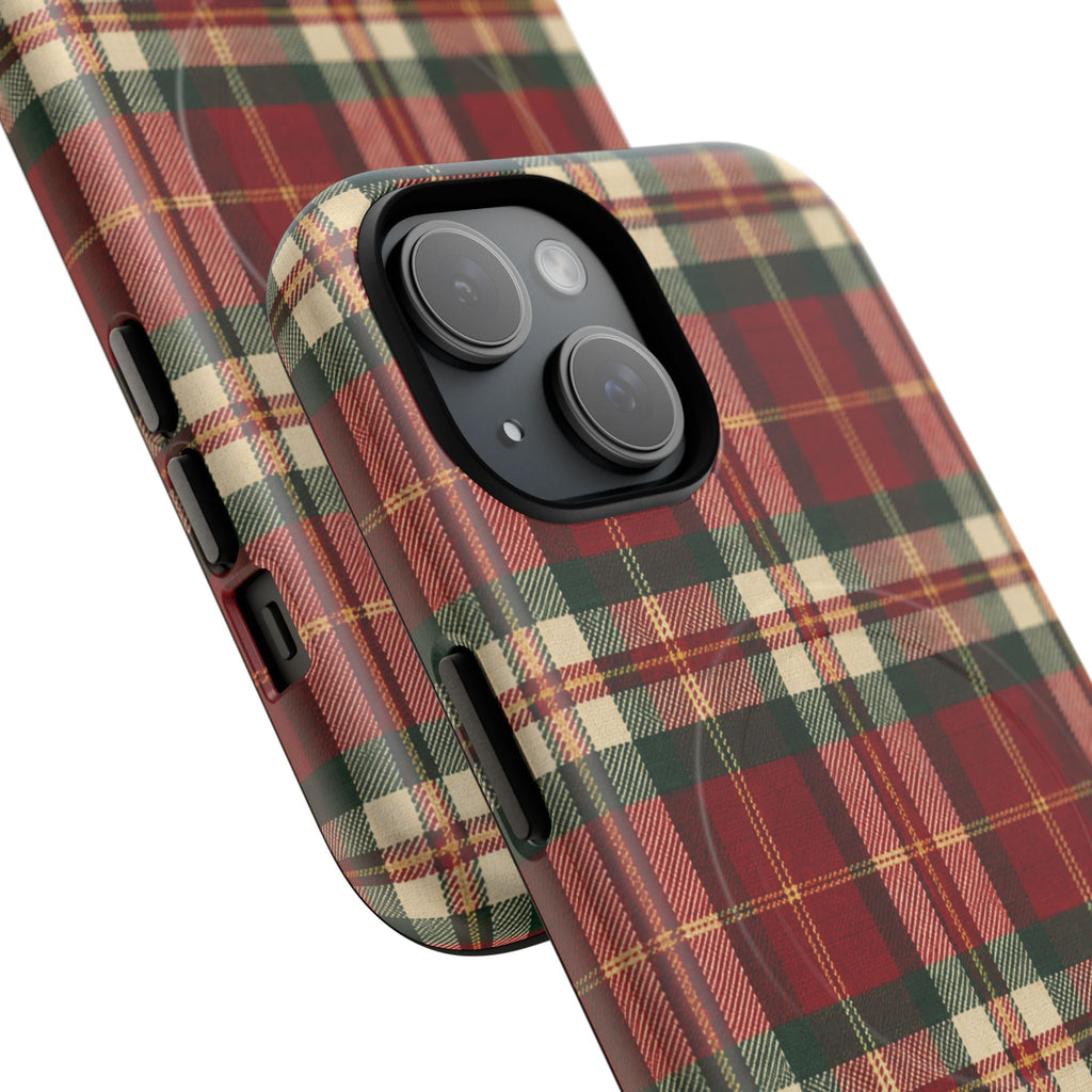 Christmas at the Cabana Plaid -Tough Magnetic Phone Case