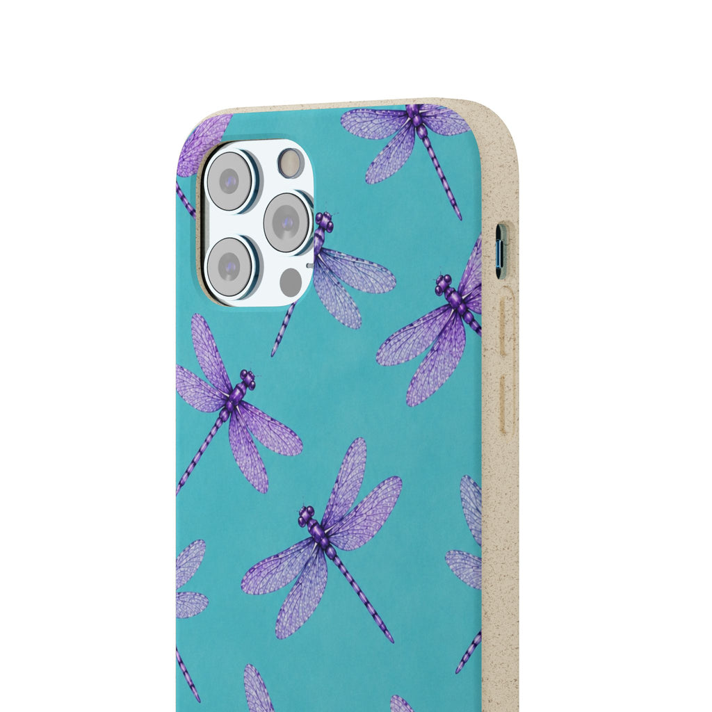 Turquoise Dragonfly Dreams — Eco-Friendly Biodegradable Phone Case