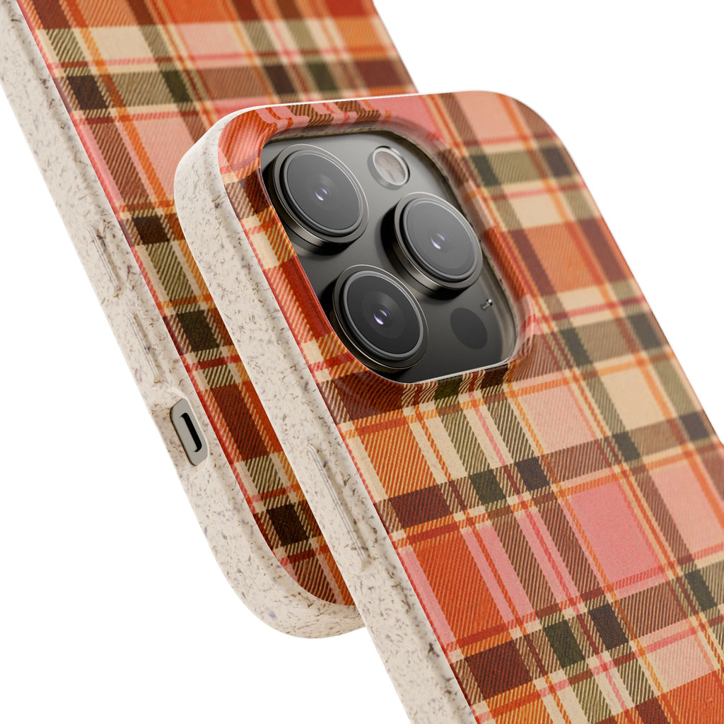 Hello Fall Plaid- Eco-Friendly Biodegradable Phone Case