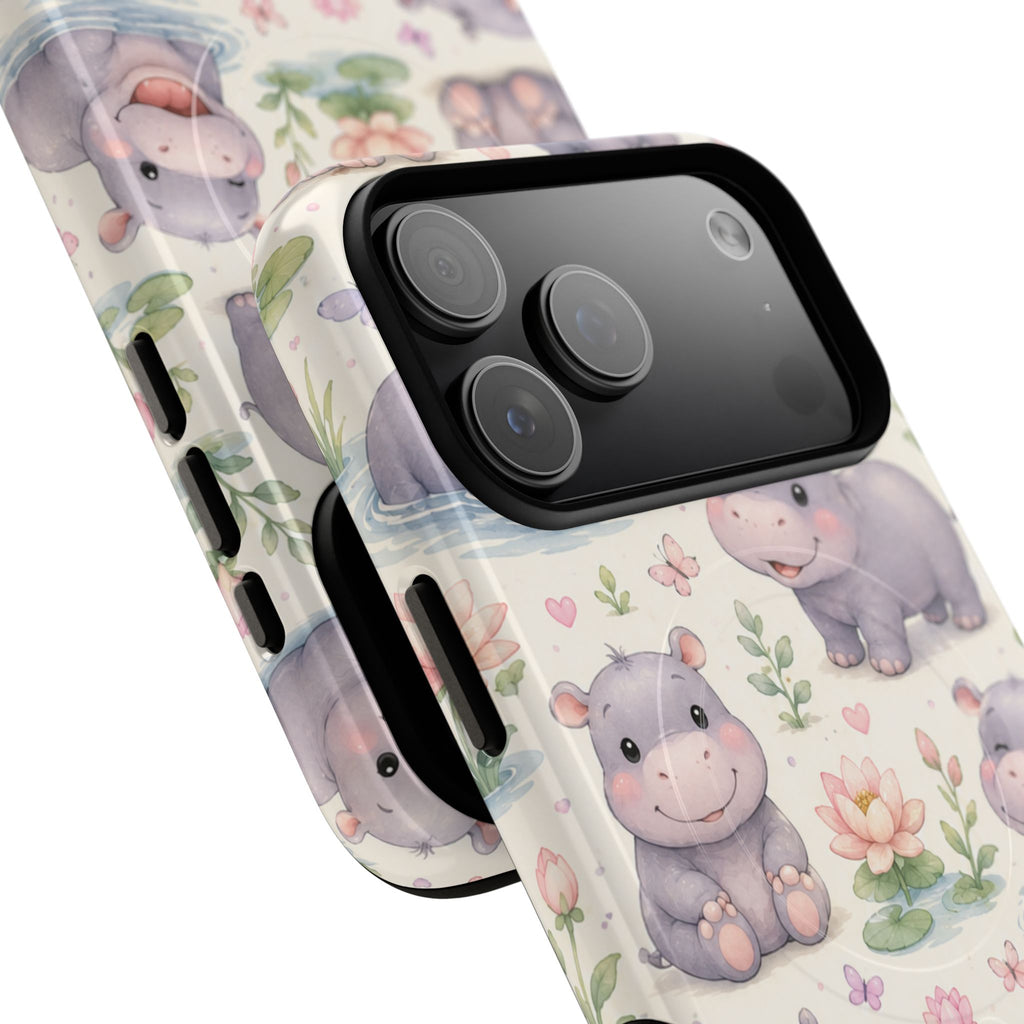 Hippo in Paradise- Tough Magnetic Phone Case
