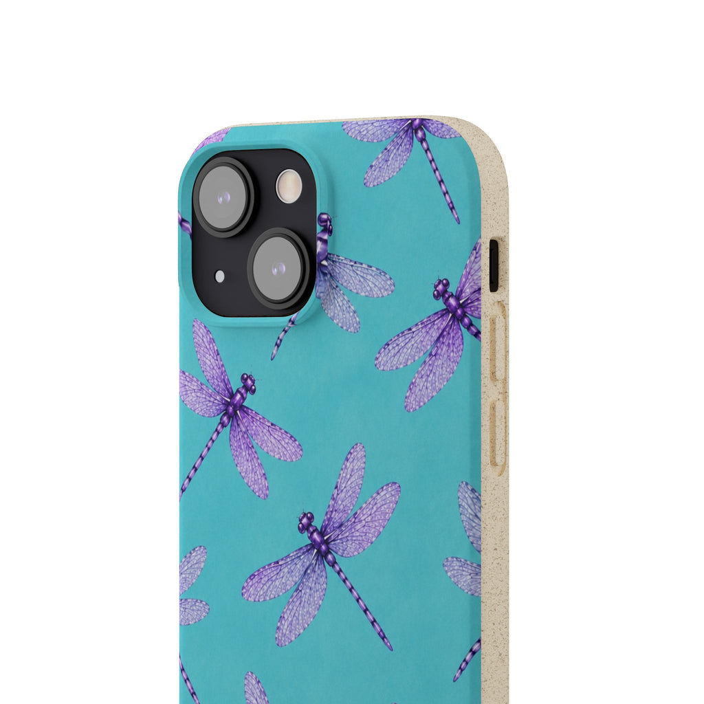 Turquoise Dragonfly Dreams — Eco-Friendly Biodegradable Phone Case