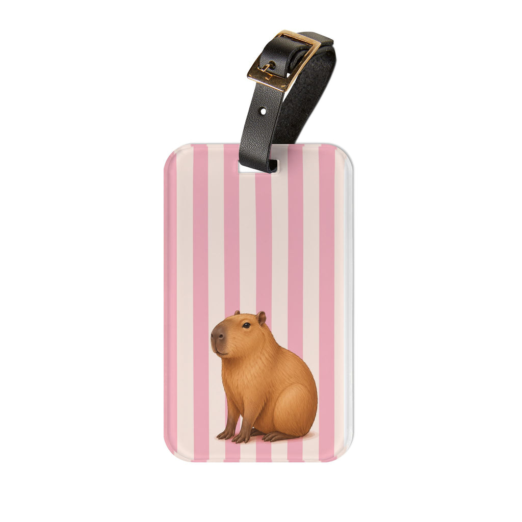 Capy in Cabana Pink- Luggage Tag