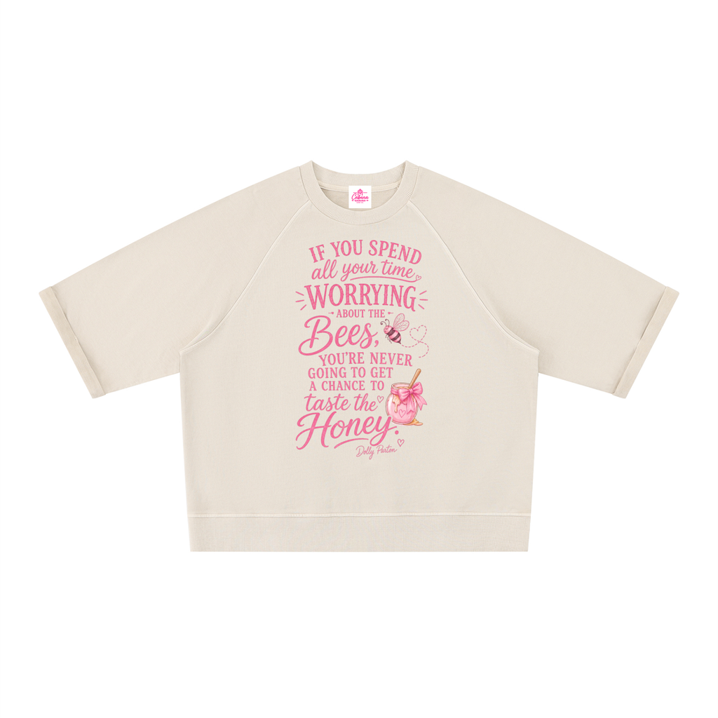 Dolly Bees & Honey Vintage Wash Boxy Short Sleeve Sweatshirt
