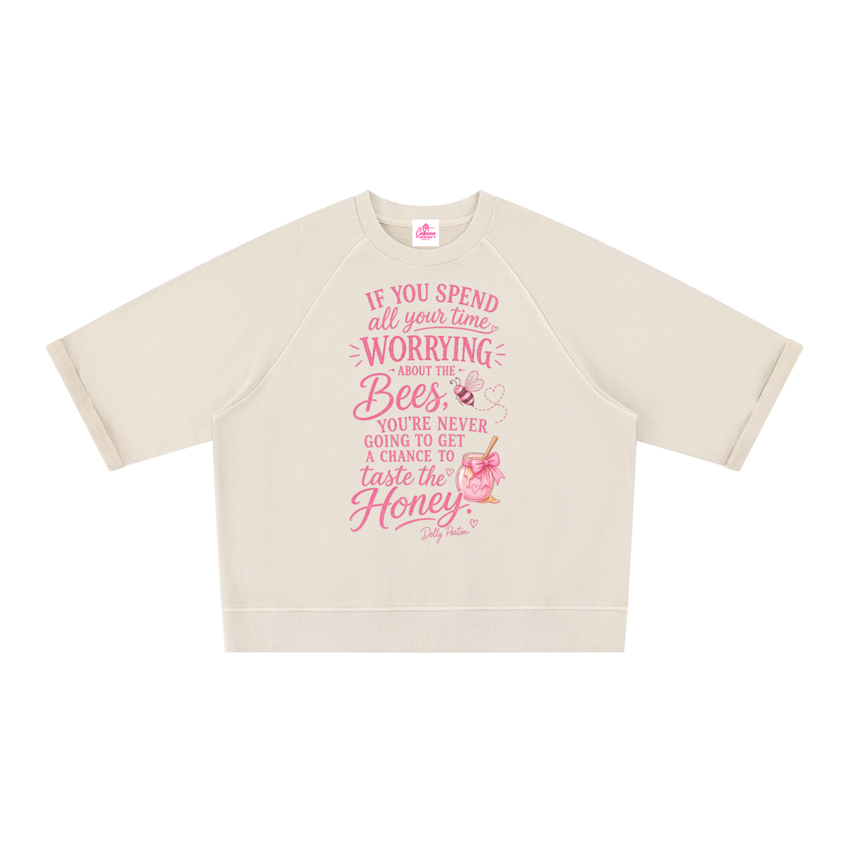 Dolly Bees & Honey Vintage Wash Boxy Short Sleeve Sweatshirt