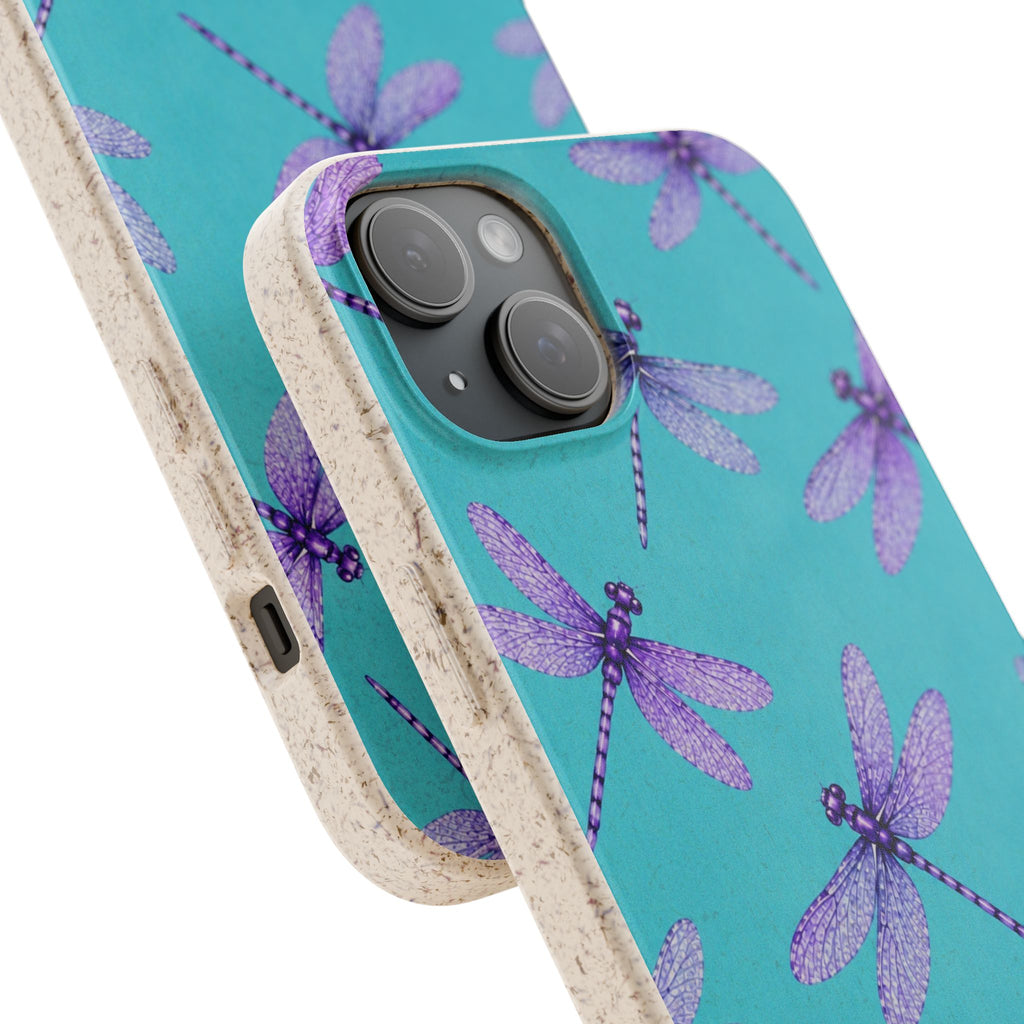 Turquoise Dragonfly Dreams — Eco-Friendly Biodegradable Phone Case