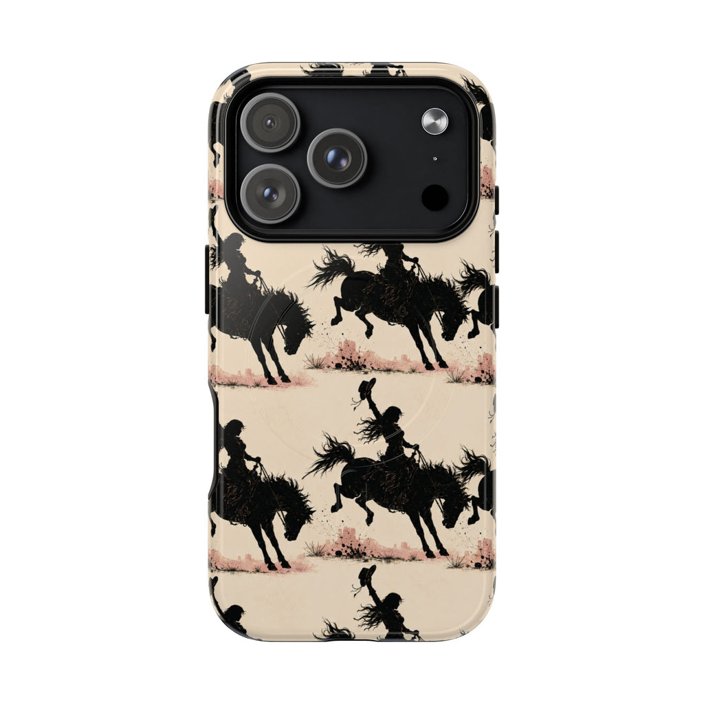 Cowgirl Silhouette Tough Magnetic Phone Case