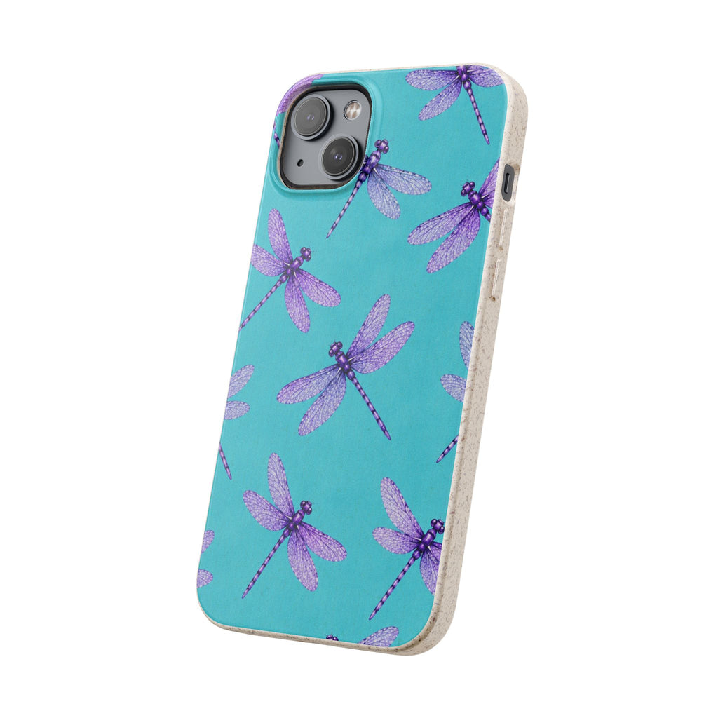 Turquoise Dragonfly Dreams — Eco-Friendly Biodegradable Phone Case