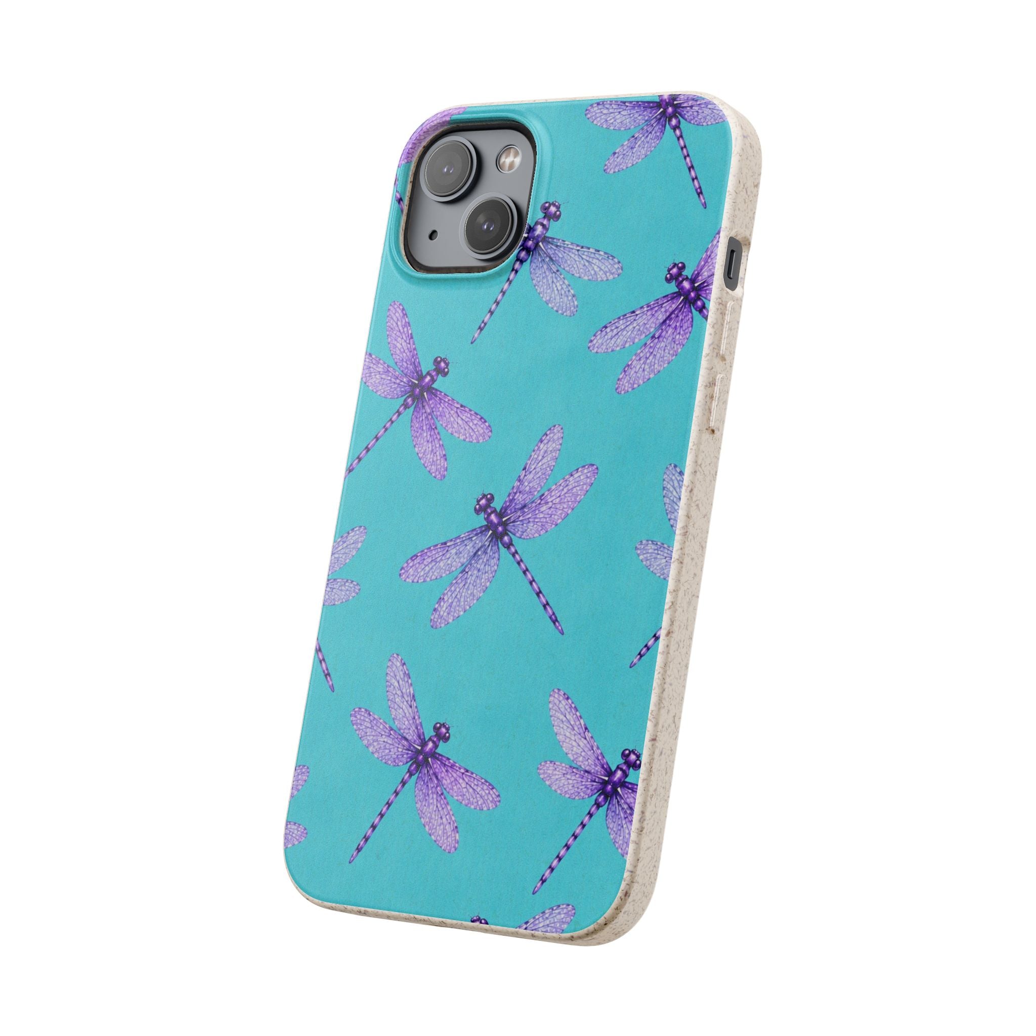 Turquoise Dragonfly Dreams — Eco-Friendly Biodegradable Phone Case
