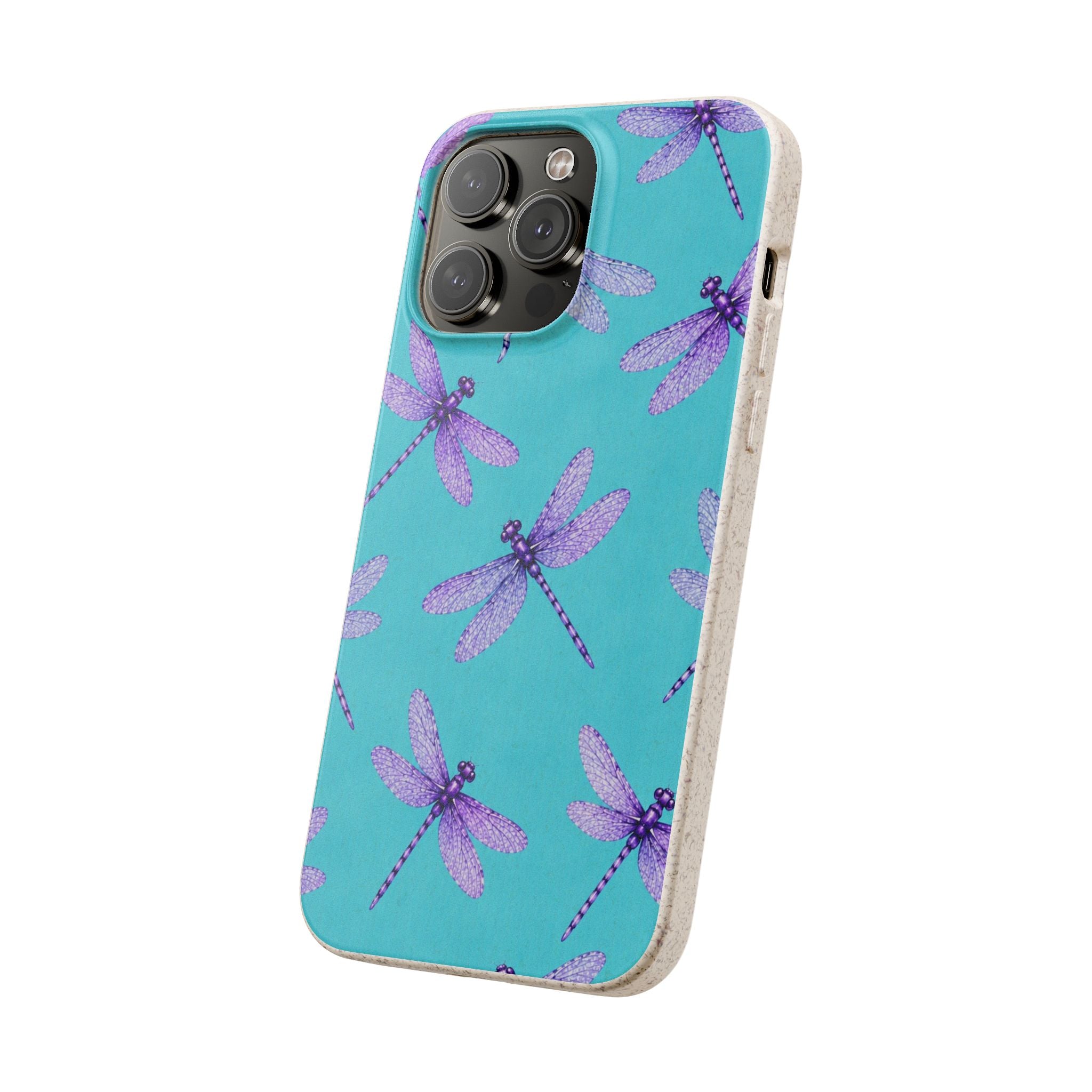 Turquoise Dragonfly Dreams — Eco-Friendly Biodegradable Phone Case