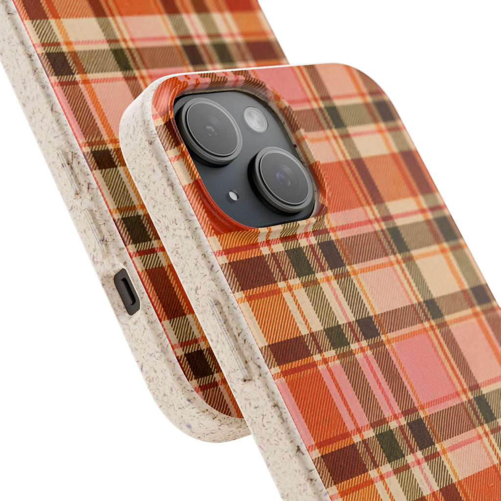 Hello Fall Plaid- Eco-Friendly Biodegradable Phone Case