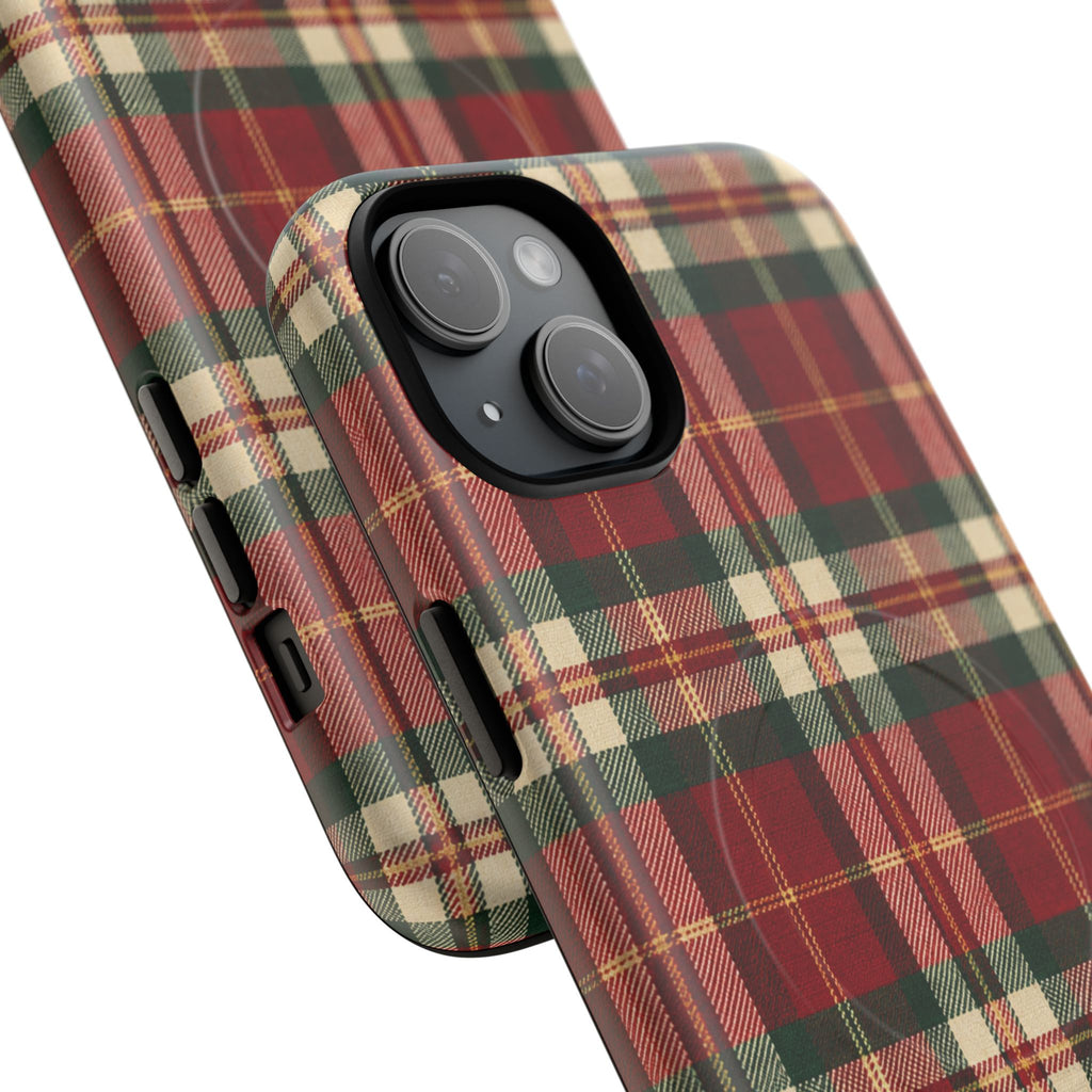 Christmas at the Cabana Plaid -Tough Magnetic Phone Case