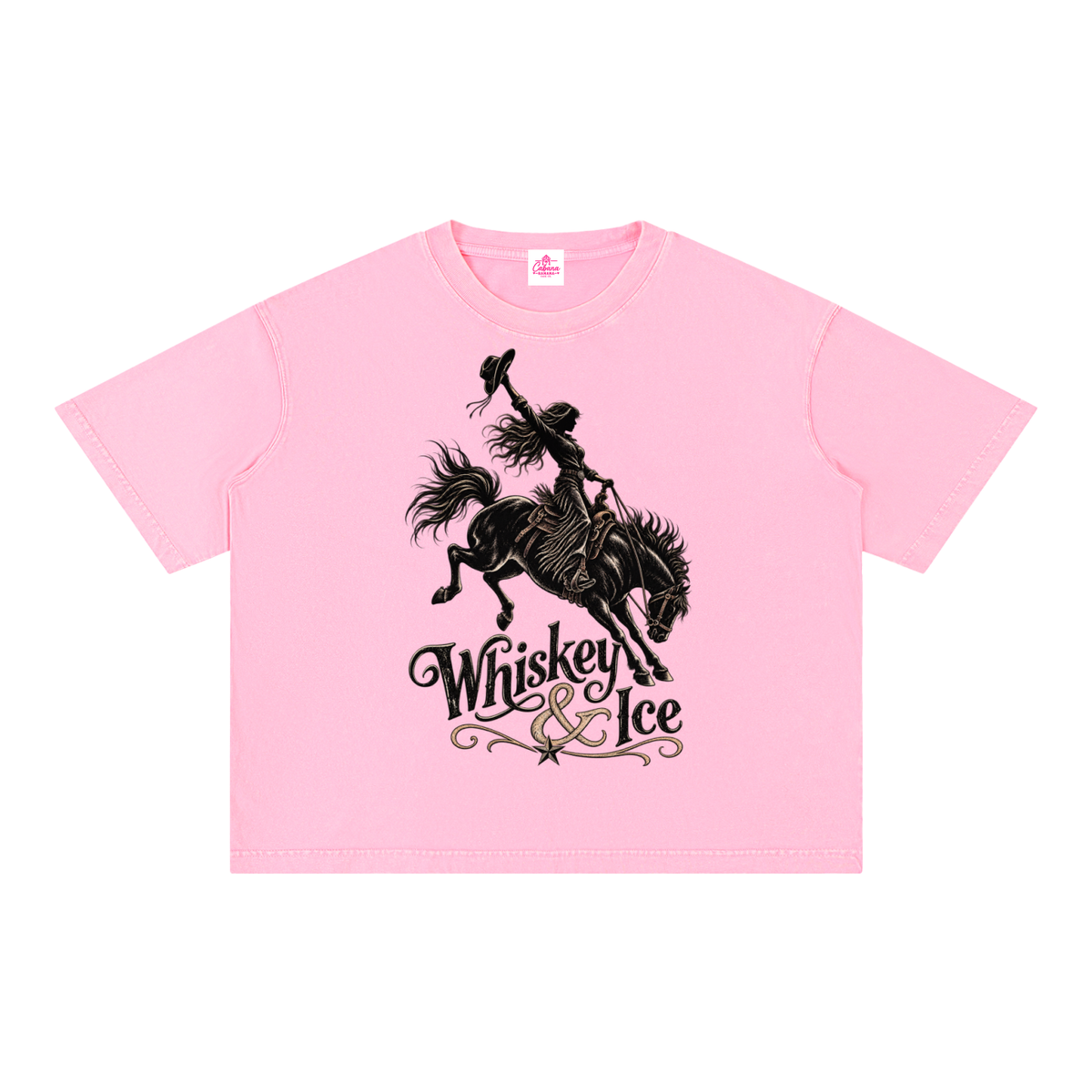 Whiskey & Ice Mineral Wash Boxy Cotton T-Shirt