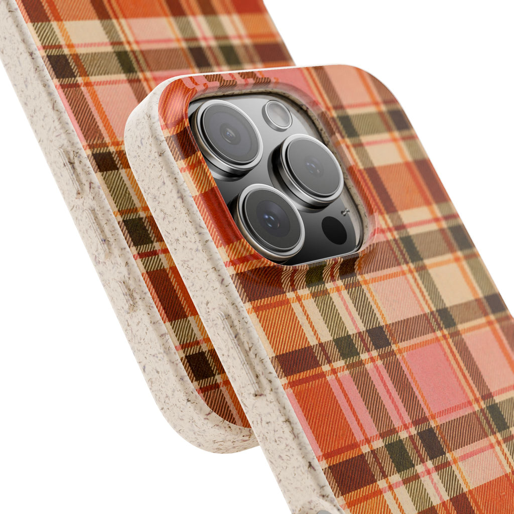 Hello Fall Plaid- Eco-Friendly Biodegradable Phone Case