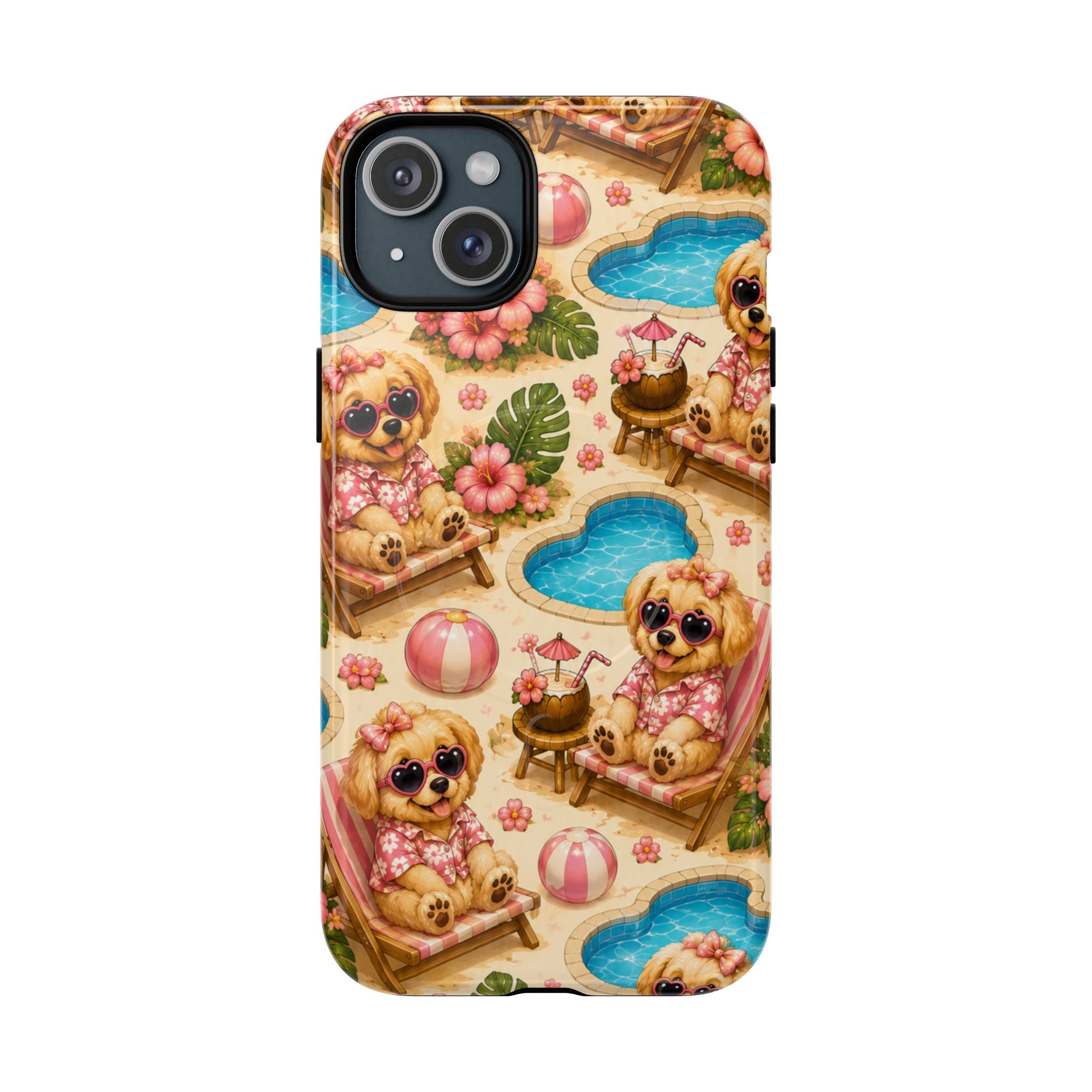 Poolside Puppies-Magnetic Tough Phone Case