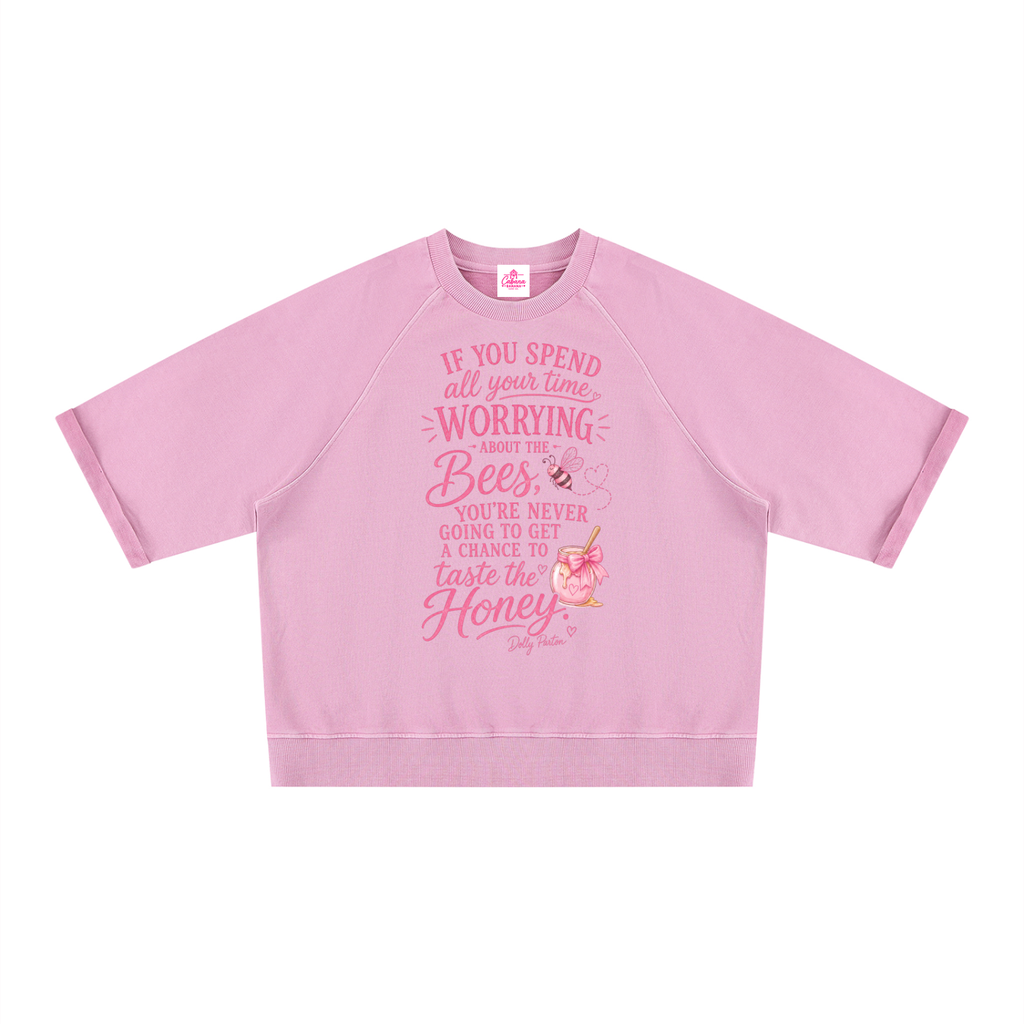 Dolly Bees & Honey Vintage Wash Boxy Short Sleeve Sweatshirt