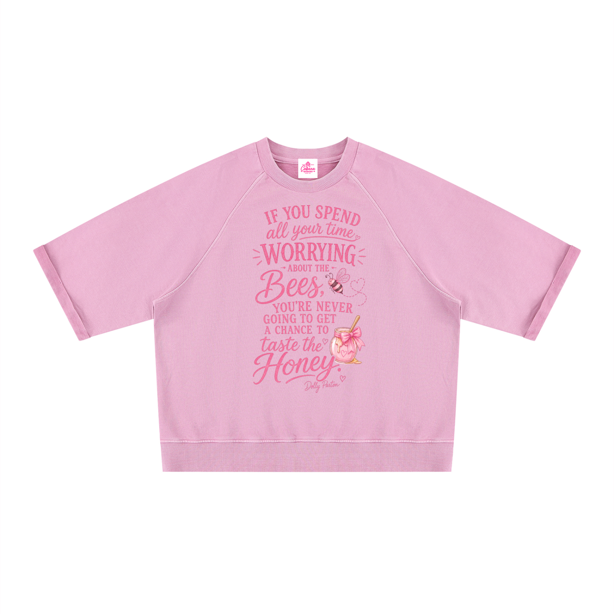 Dolly Bees & Honey Vintage Wash Boxy Short Sleeve Sweatshirt