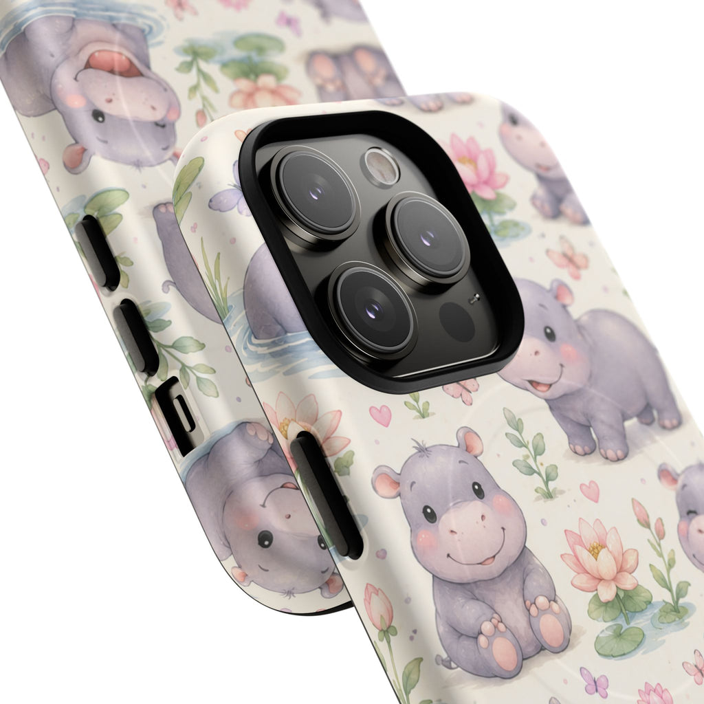 Hippo in Paradise- Tough Magnetic Phone Case