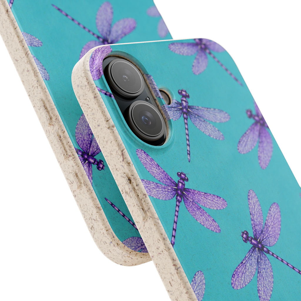 Turquoise Dragonfly Dreams — Eco-Friendly Biodegradable Phone Case