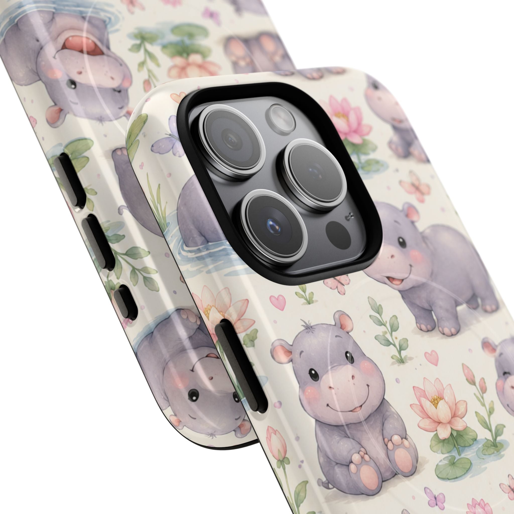 Hippo in Paradise- Tough Magnetic Phone Case