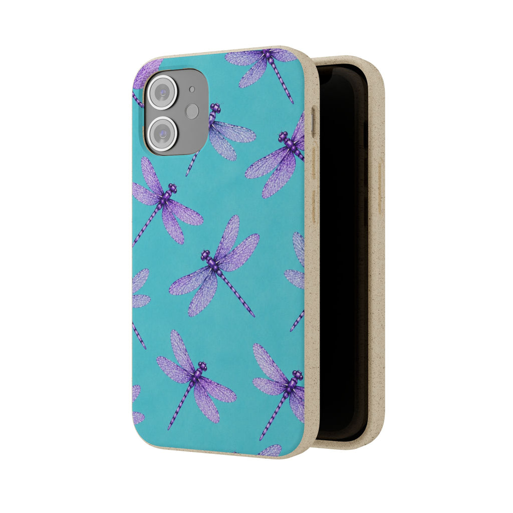 Turquoise Dragonfly Dreams — Eco-Friendly Biodegradable Phone Case