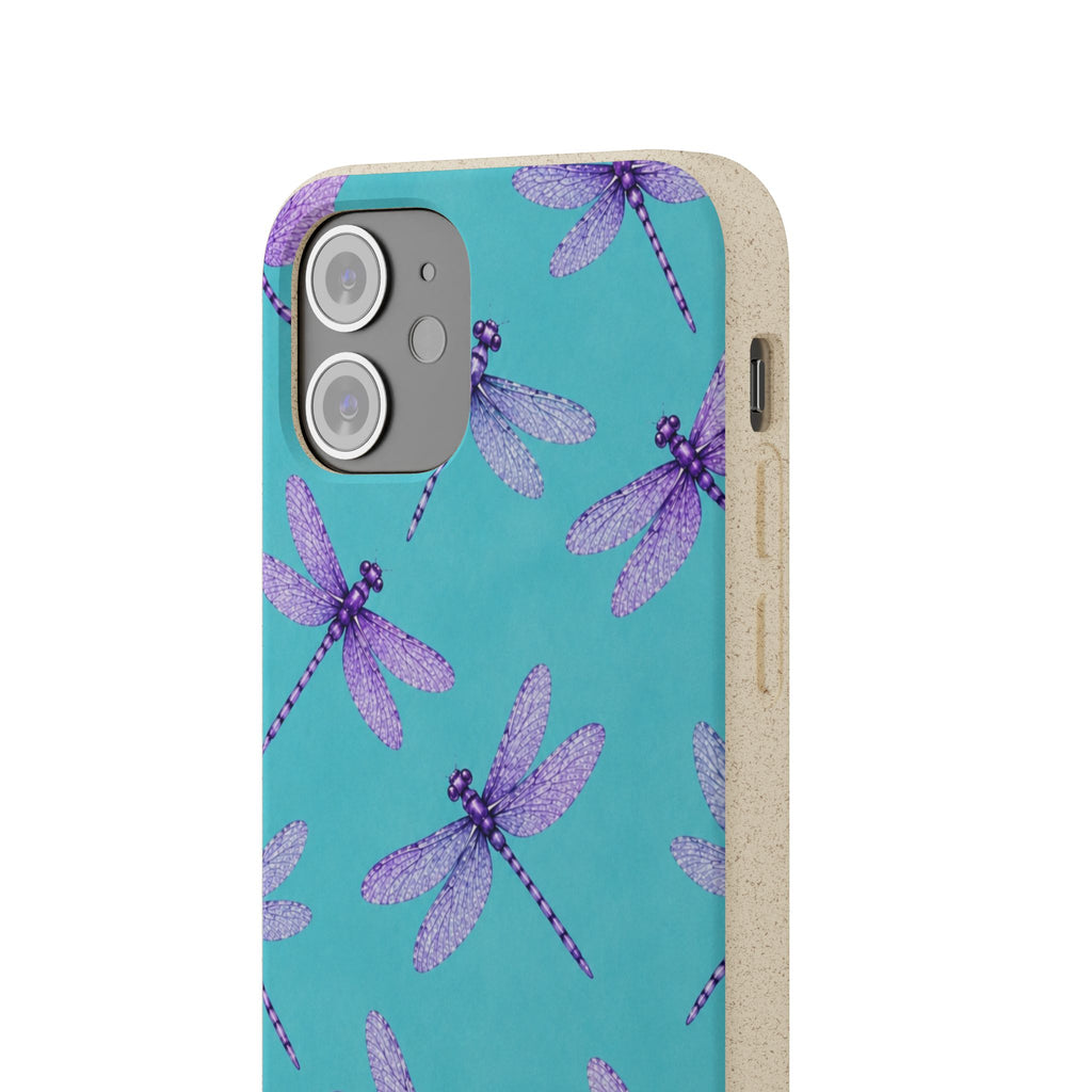 Turquoise Dragonfly Dreams — Eco-Friendly Biodegradable Phone Case