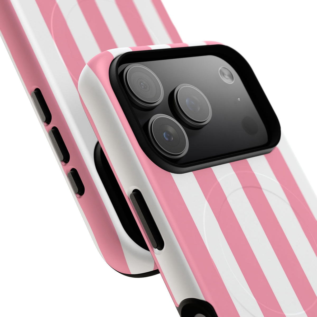 Personalized Pink Cabana Stripe – Tough Magnetic Phone Case