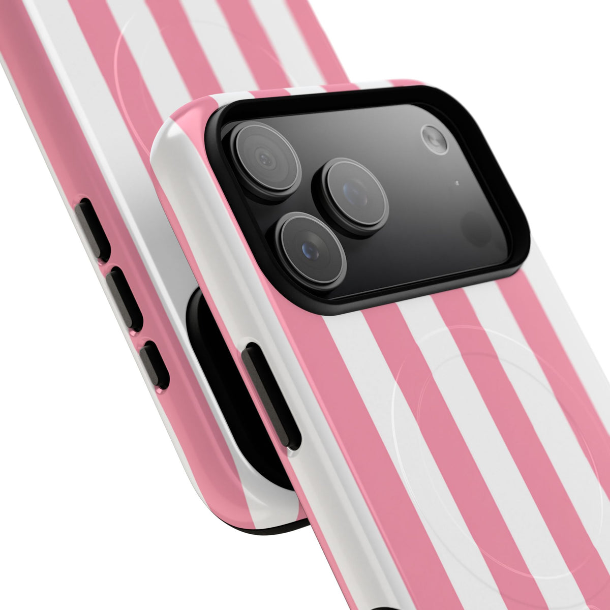 Personalized Pink Cabana Stripe – Tough Magnetic Phone Case