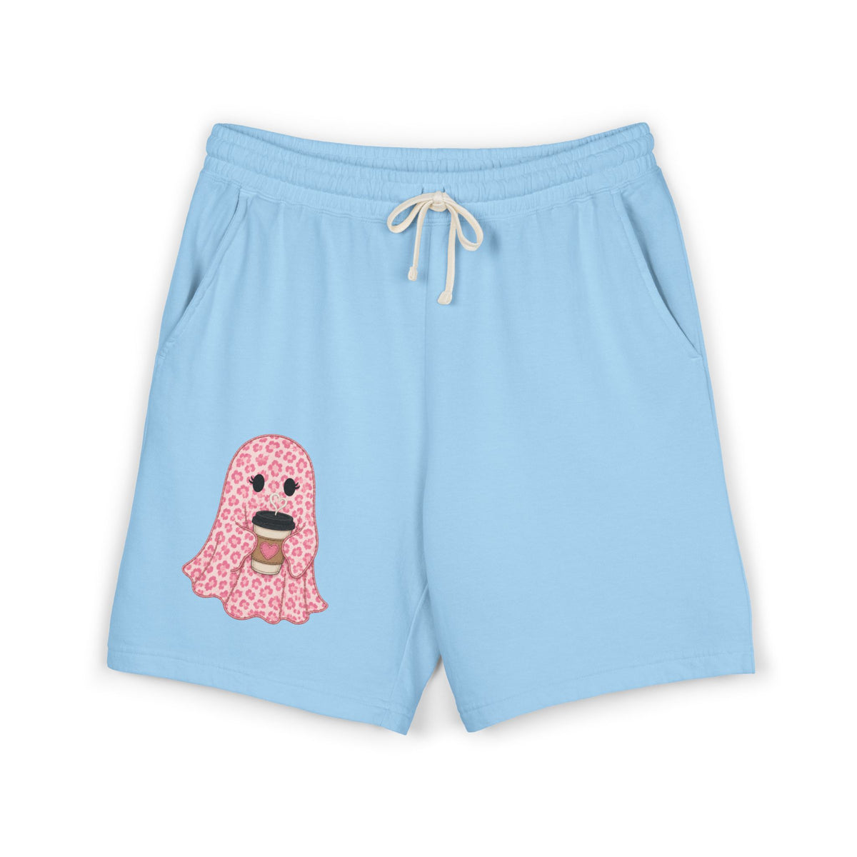 Cabana Boo Crew — Cute Graphic Long Lounge Shorts 👻🩷