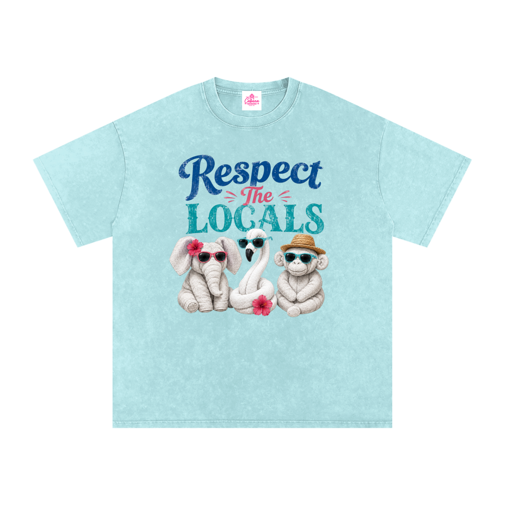 Respect The Locals Snow Washed Oversized Cotton T-Shirt