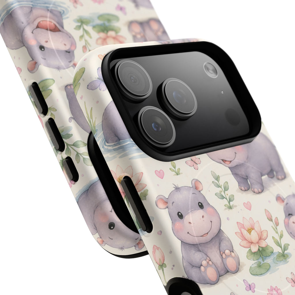 Hippo in Paradise- Tough Magnetic Phone Case