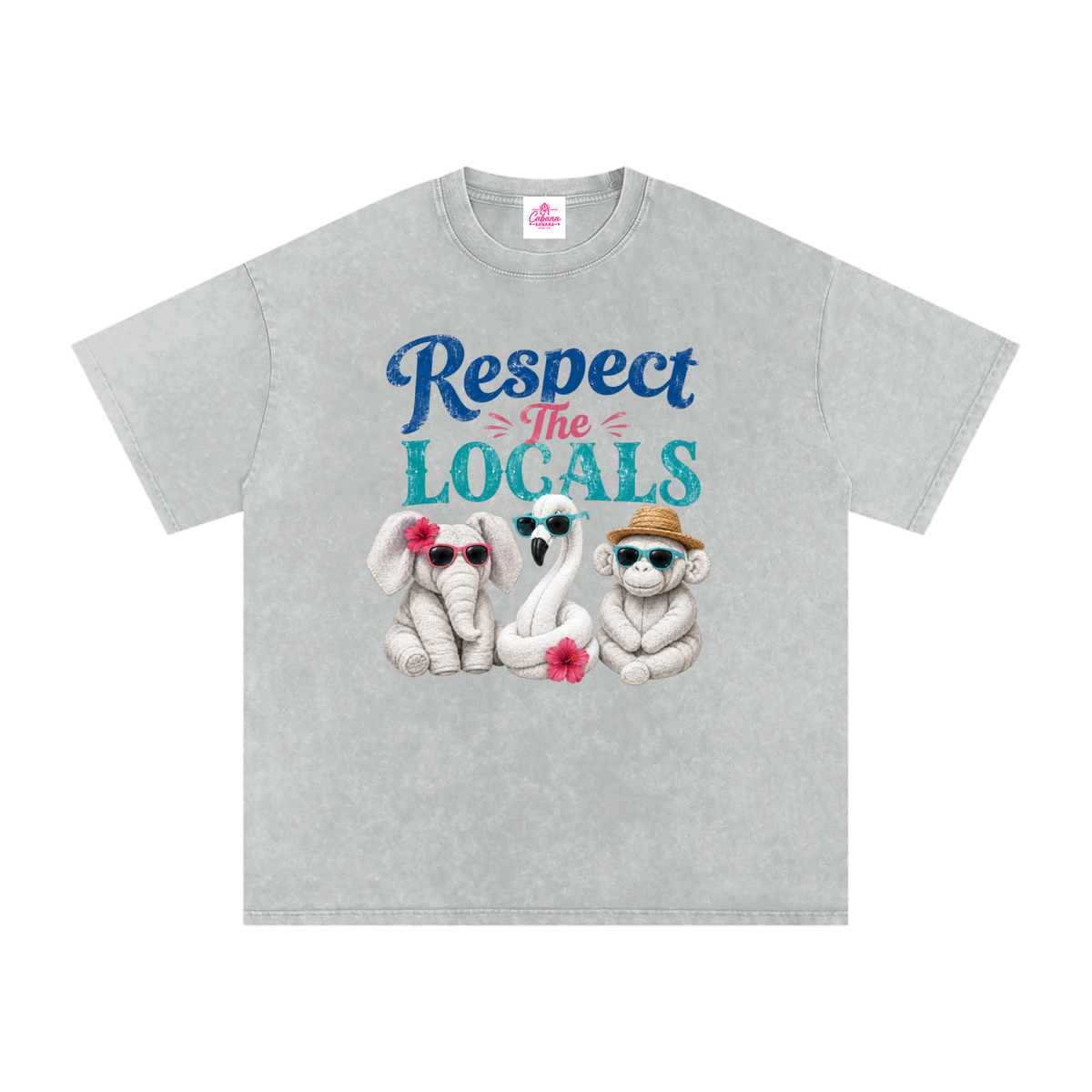 Respect The Locals Snow Washed Oversized Cotton T-Shirt