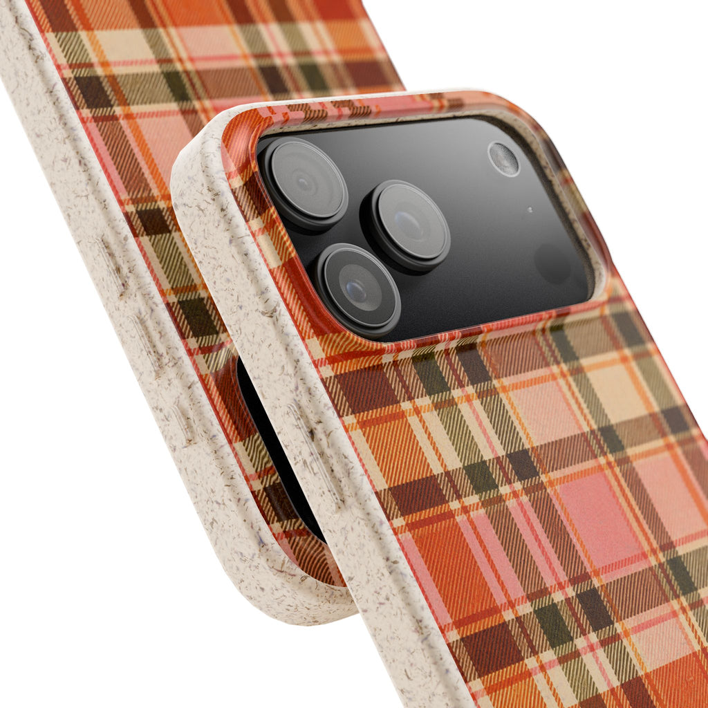 Hello Fall Plaid- Eco-Friendly Biodegradable Phone Case