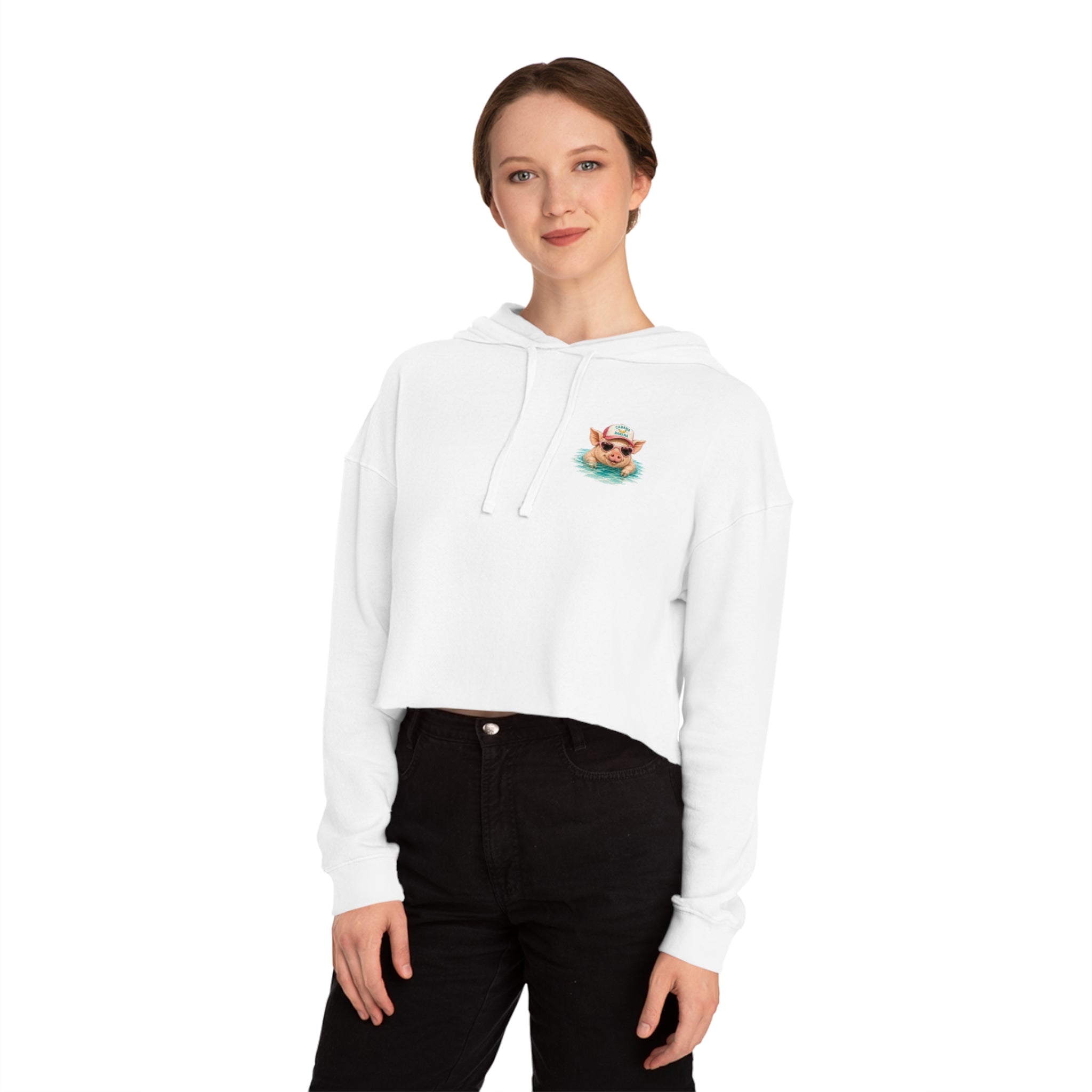 Bahamas Pig Swim Club Cropped Hoodie