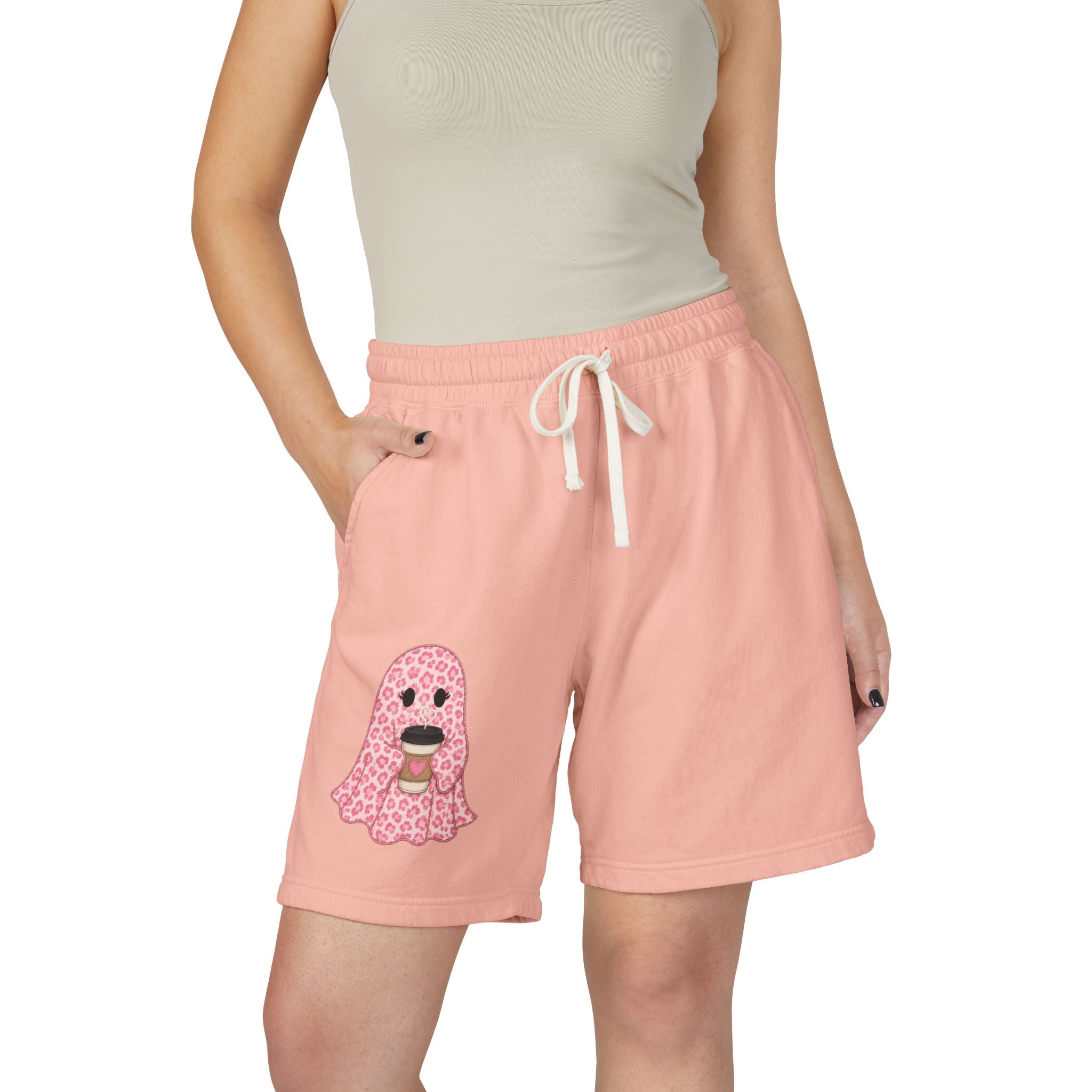 Cabana Boo Crew — Cute Graphic Long Lounge Shorts 👻🩷