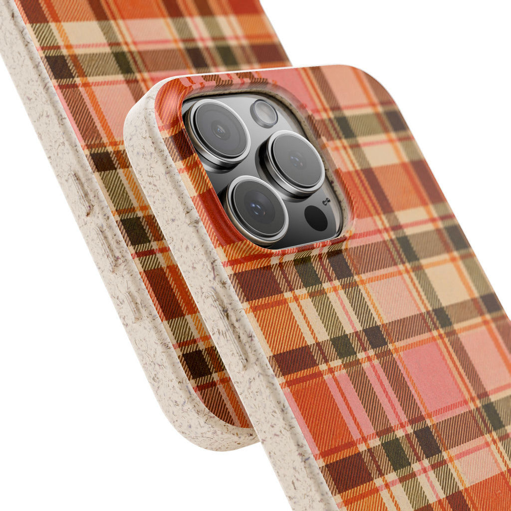 Hello Fall Plaid- Eco-Friendly Biodegradable Phone Case