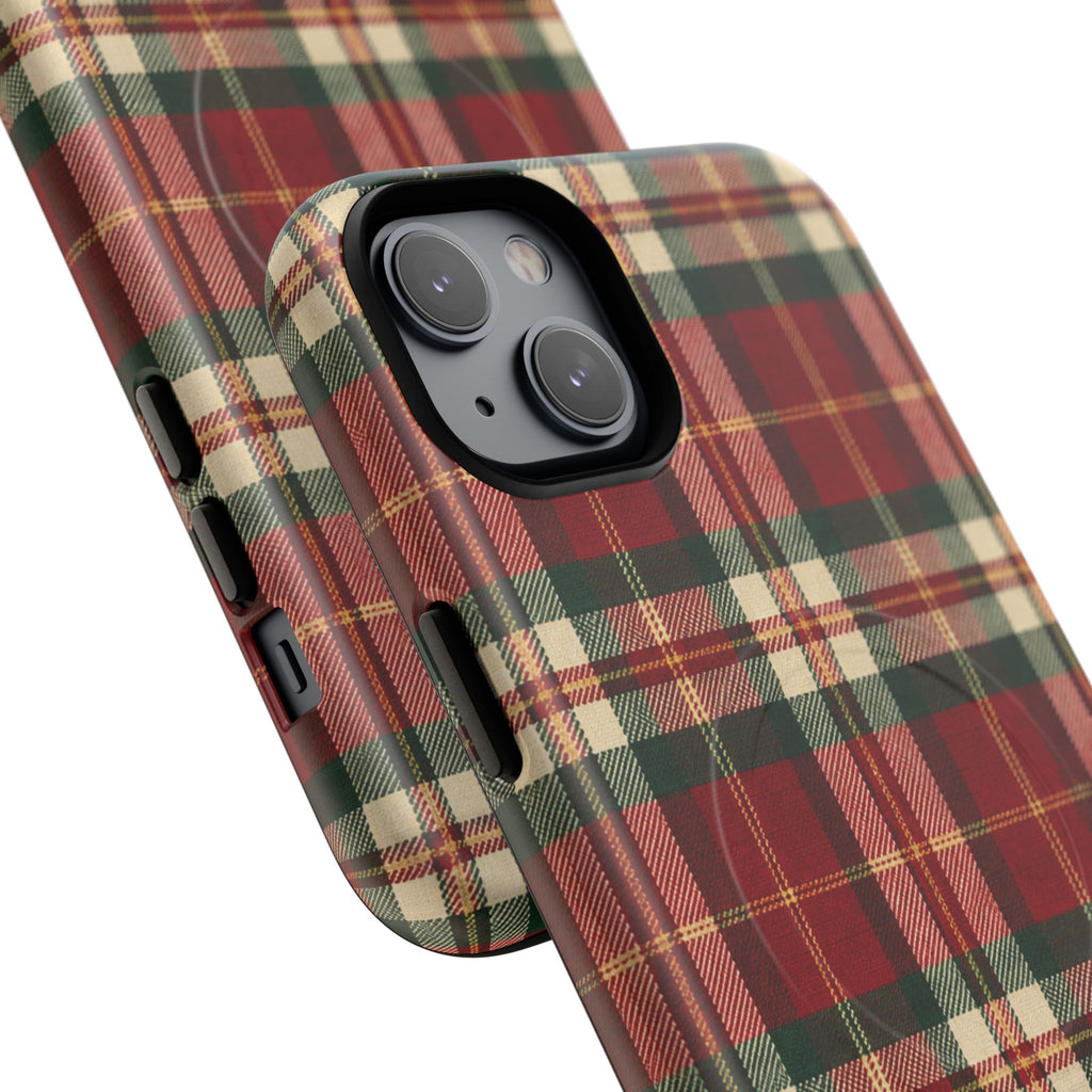 Christmas at the Cabana Plaid -Tough Magnetic Phone Case
