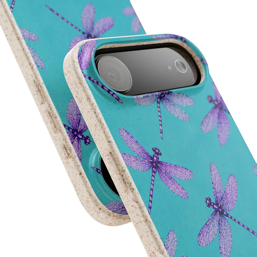 Turquoise Dragonfly Dreams — Eco-Friendly Biodegradable Phone Case