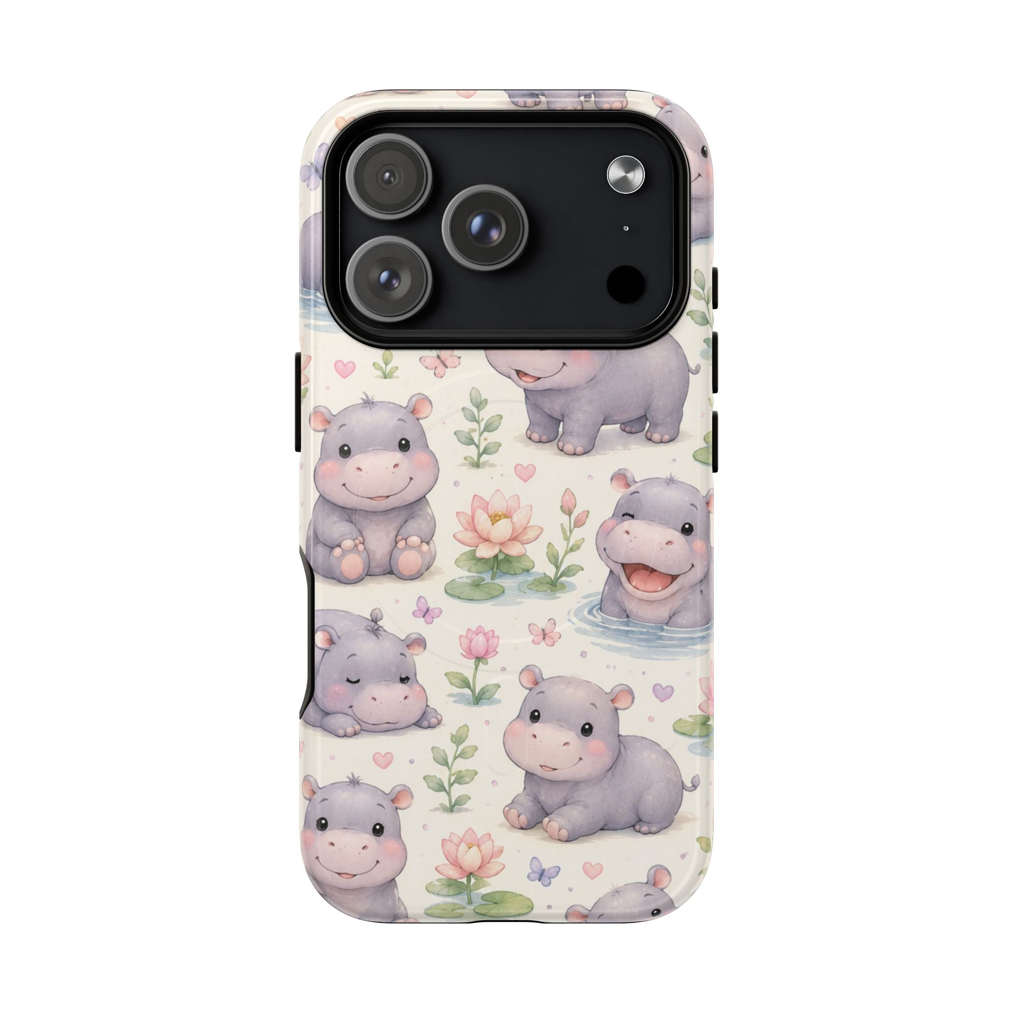 Hippo in Paradise- Tough Magnetic Phone Case