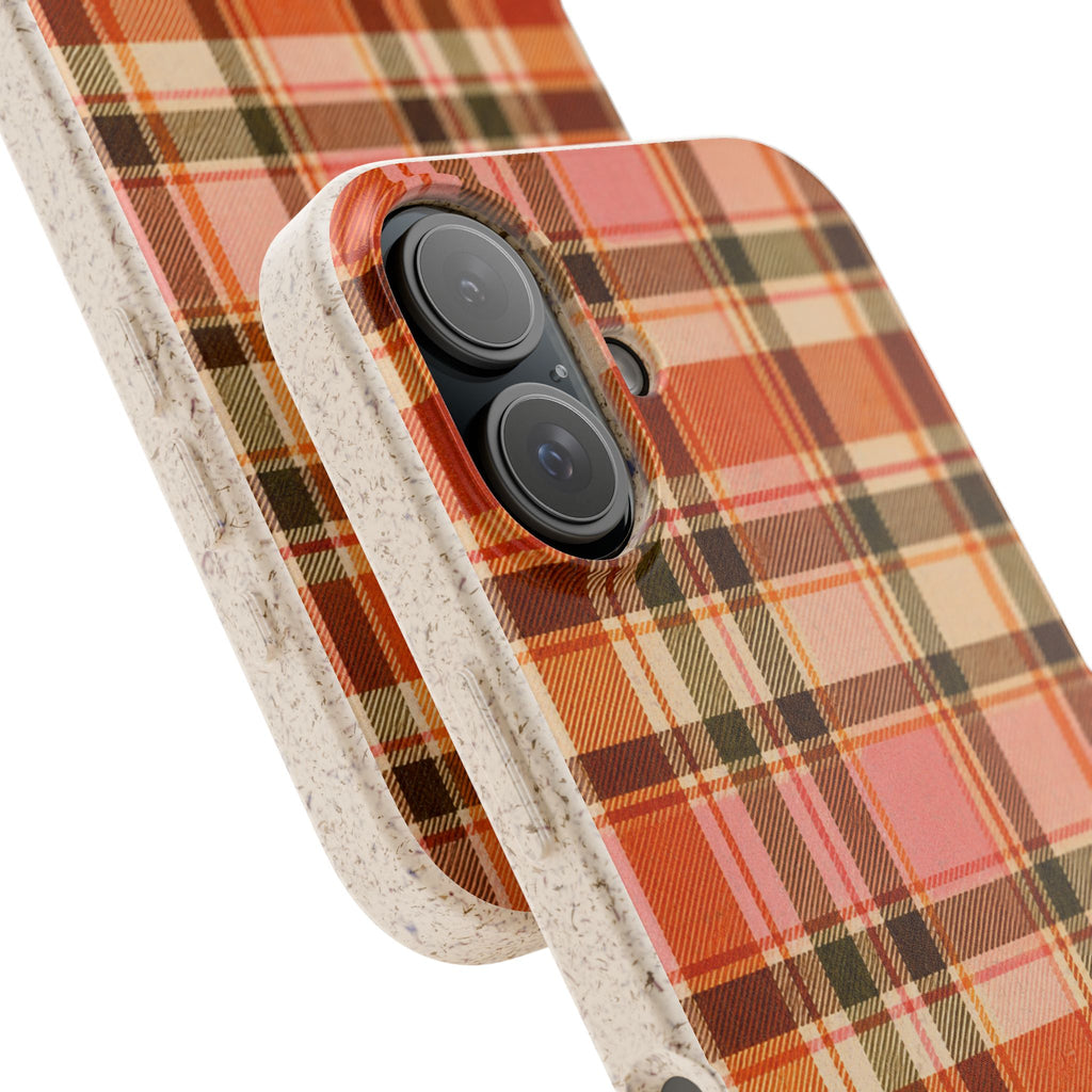 Hello Fall Plaid- Eco-Friendly Biodegradable Phone Case