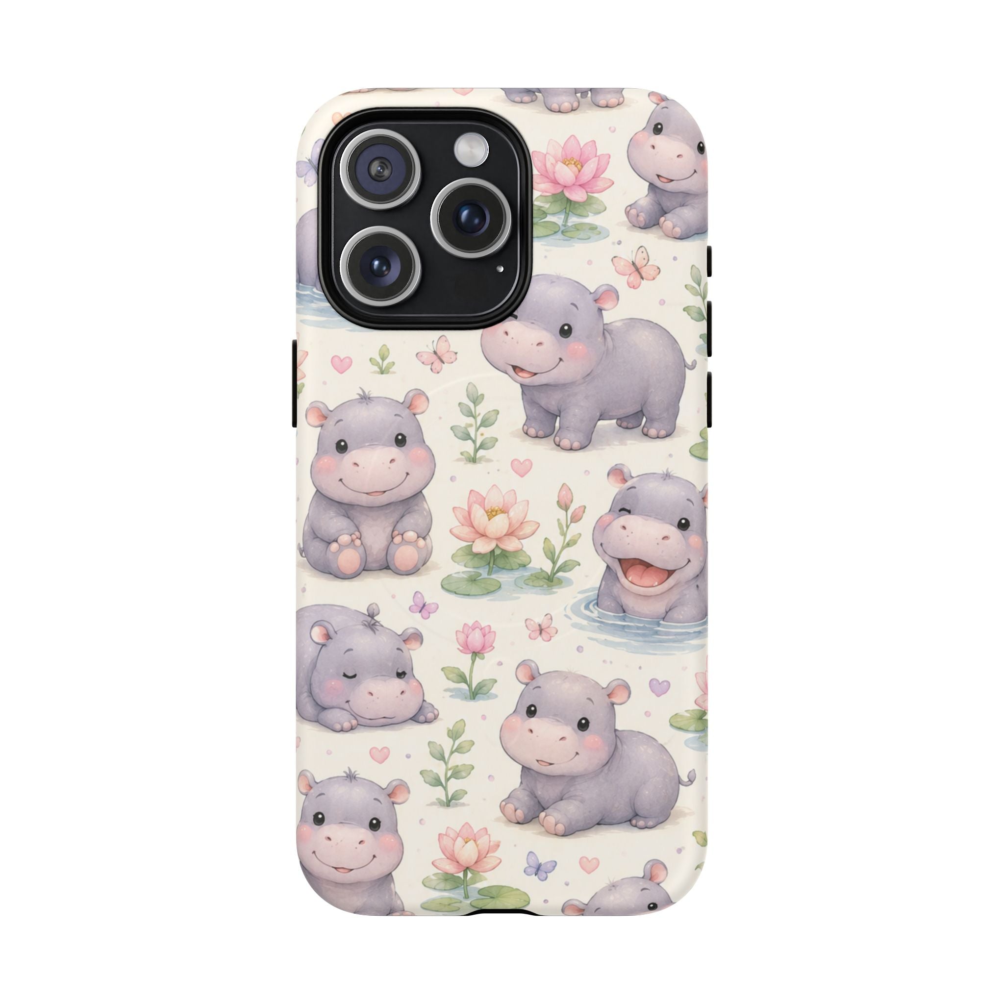 Hippo in Paradise- Tough Magnetic Phone Case