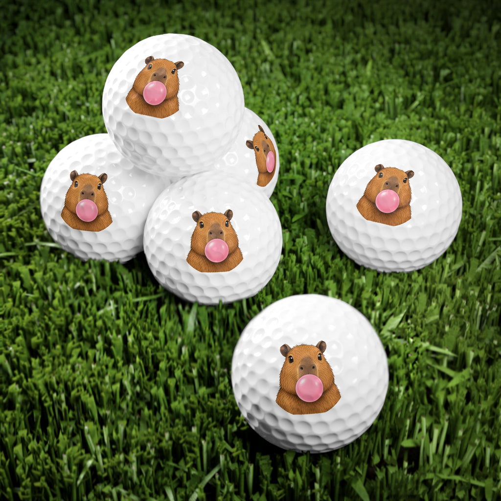 Capy Bubble Gum-Golf Balls, 6pcs