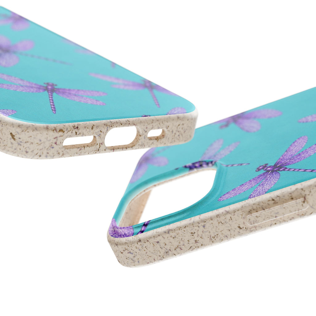 Turquoise Dragonfly Dreams — Eco-Friendly Biodegradable Phone Case