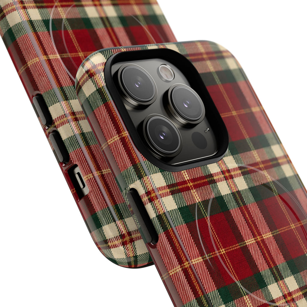 Christmas at the Cabana Plaid -Tough Magnetic Phone Case