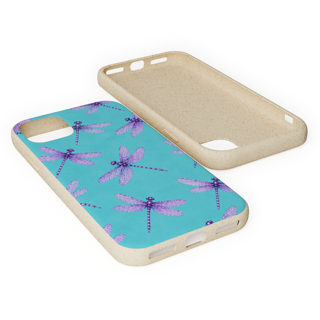 Turquoise Dragonfly Dreams — Eco-Friendly Biodegradable Phone Case