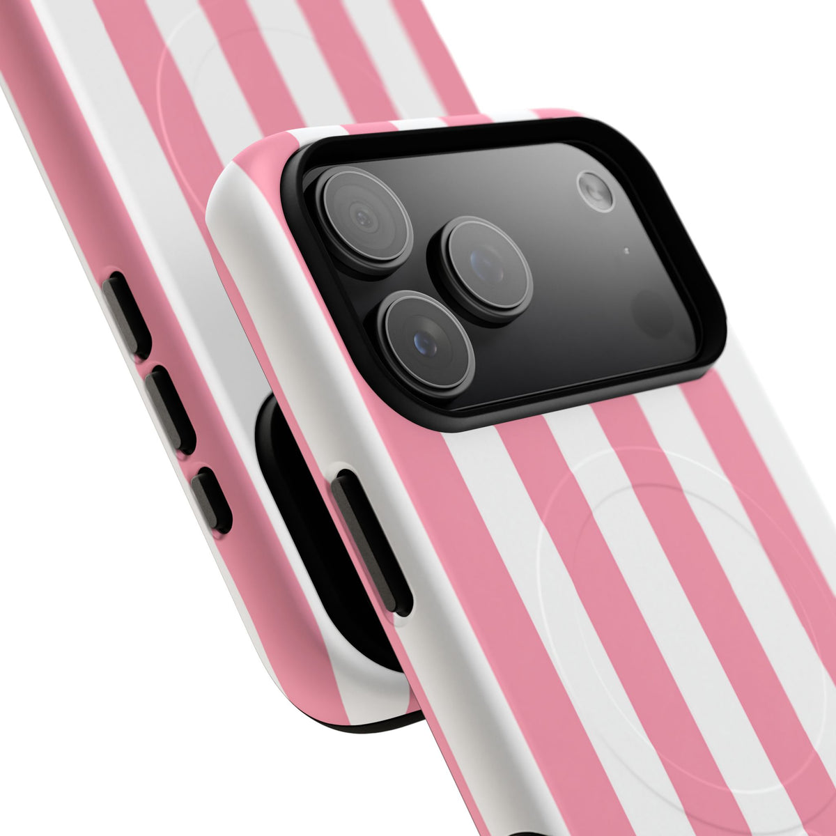 Personalized Pink Cabana Stripe – Tough Magnetic Phone Case