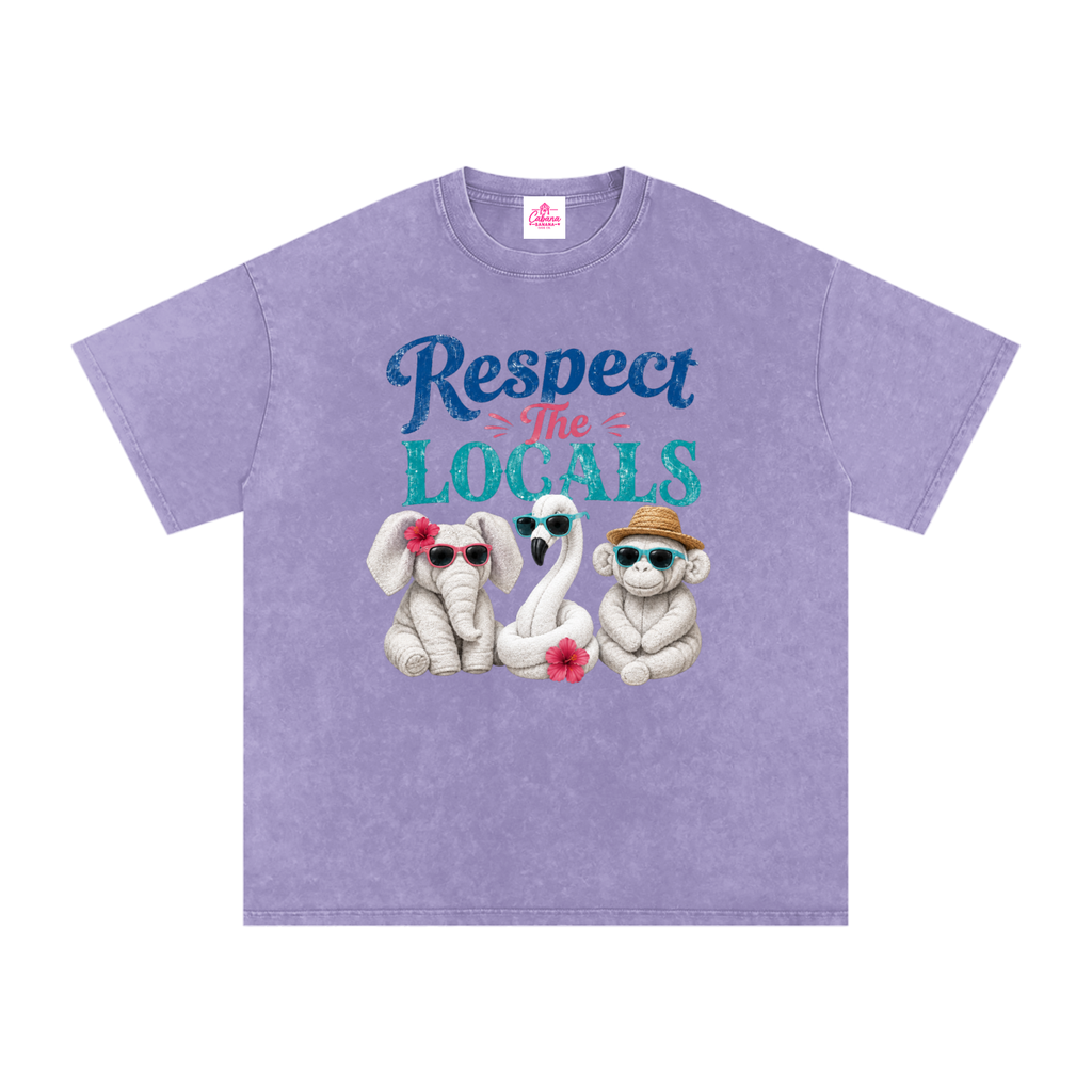 Respect The Locals Snow Washed Oversized Cotton T-Shirt